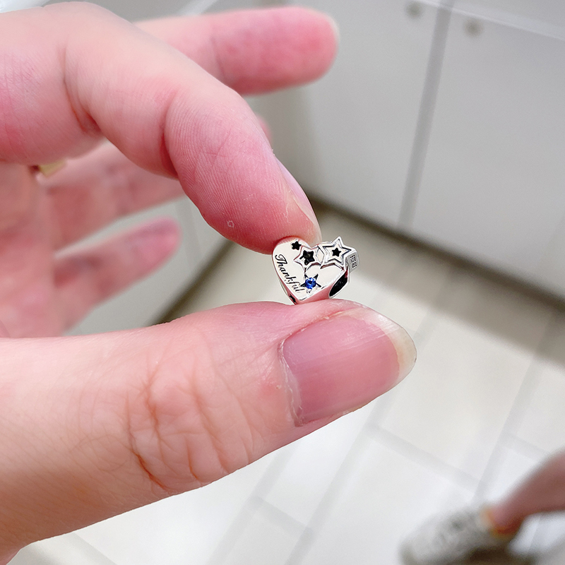 PANDORA 925 Thankful Heart & Blessed Stars Charm