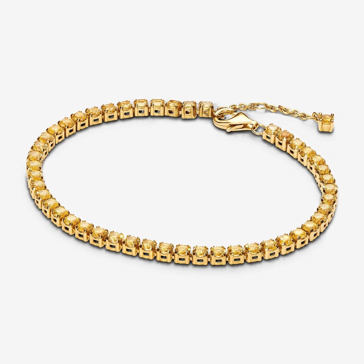 Pandora Golden Sparkling Yellow Bracelet and Earring Set