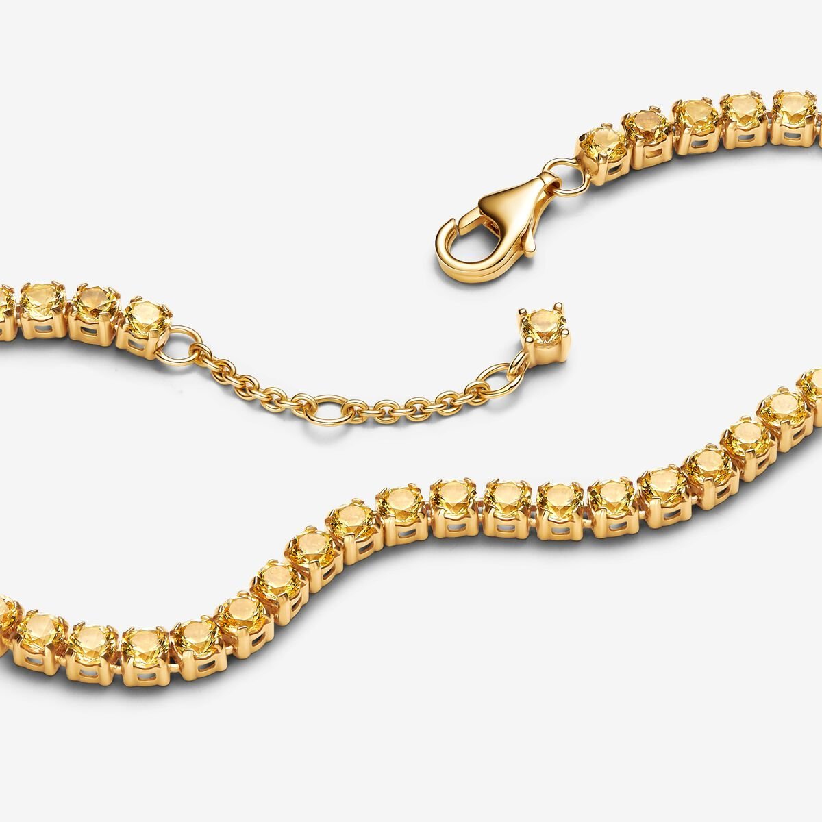Pandora Golden Sparkling Yellow Bracelet and Earring Set
