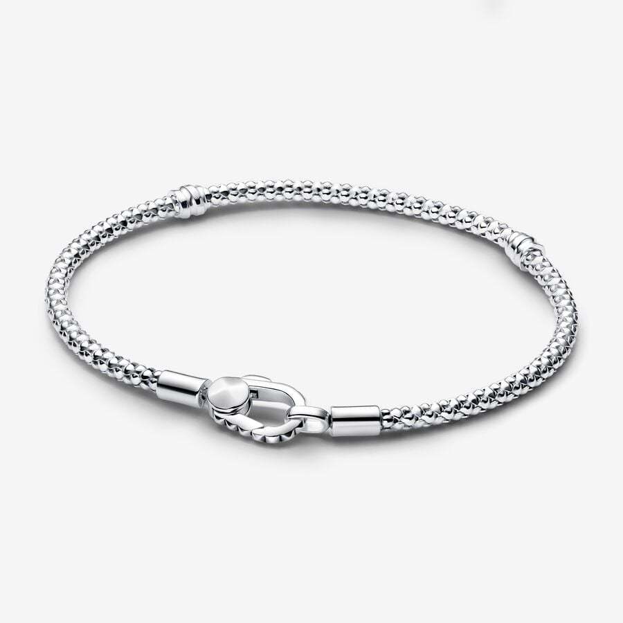 Pandora Silver S925 ALE Studded Clasp & Chain Bracelet