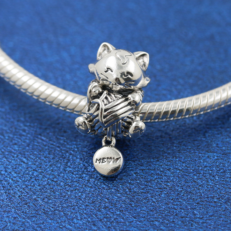 Pandora Kitten & Yarn Ball Charm Sterling Silver