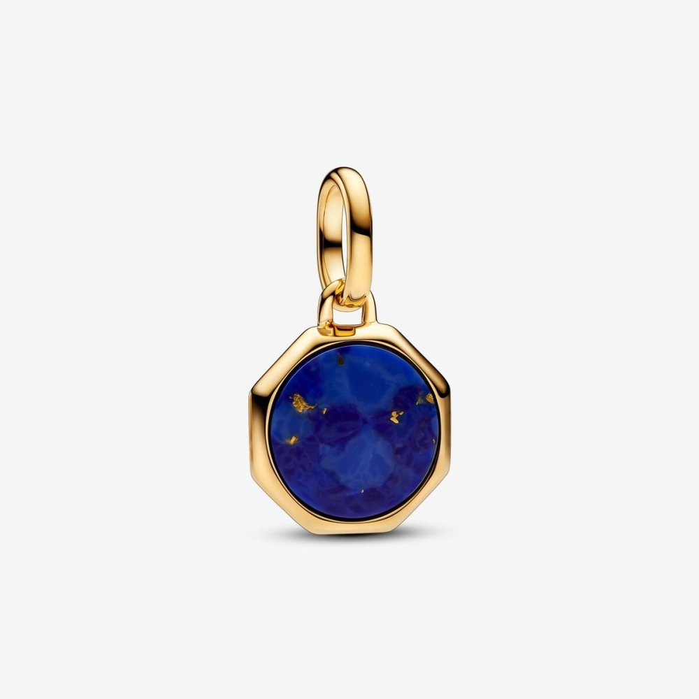 Pandora Gold Feeling Flutters Blue Charm Duo