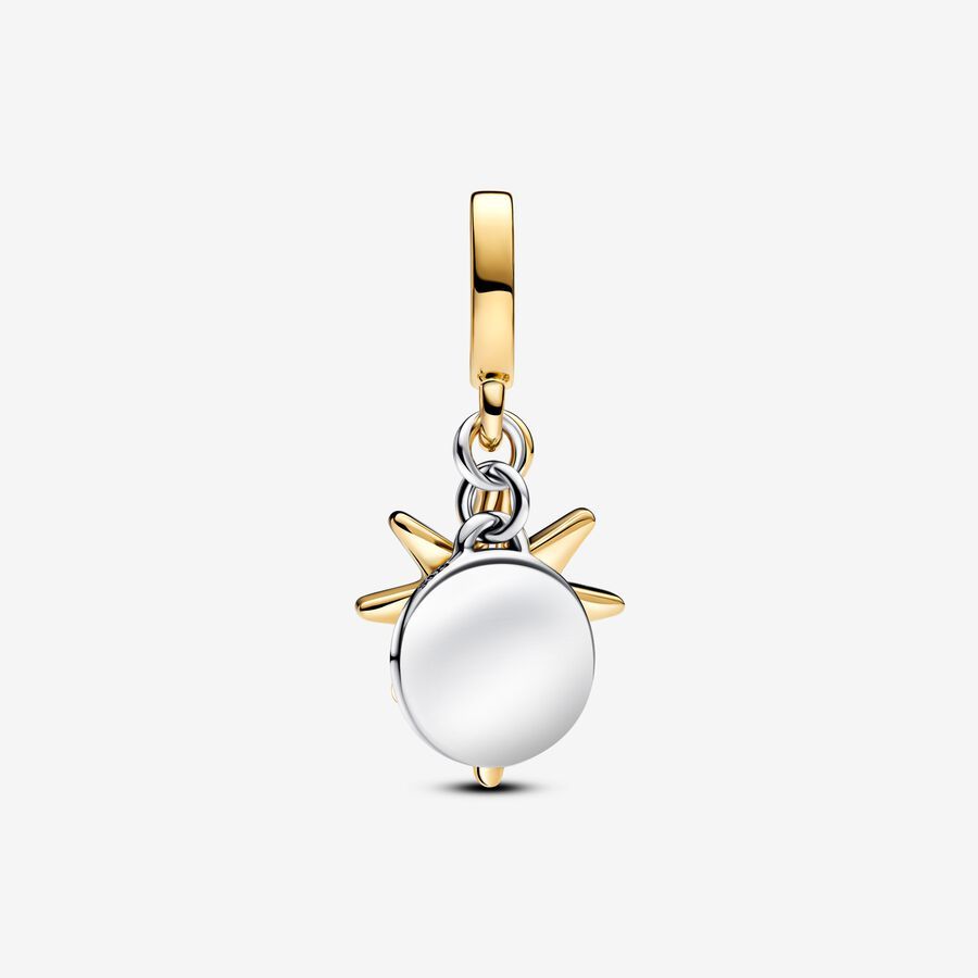 Pandora Lab-grown Diamond Dangle Charm Sterling silver gold plating