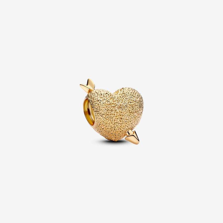 PANDORA Gold Cupid Heart Charm ALE