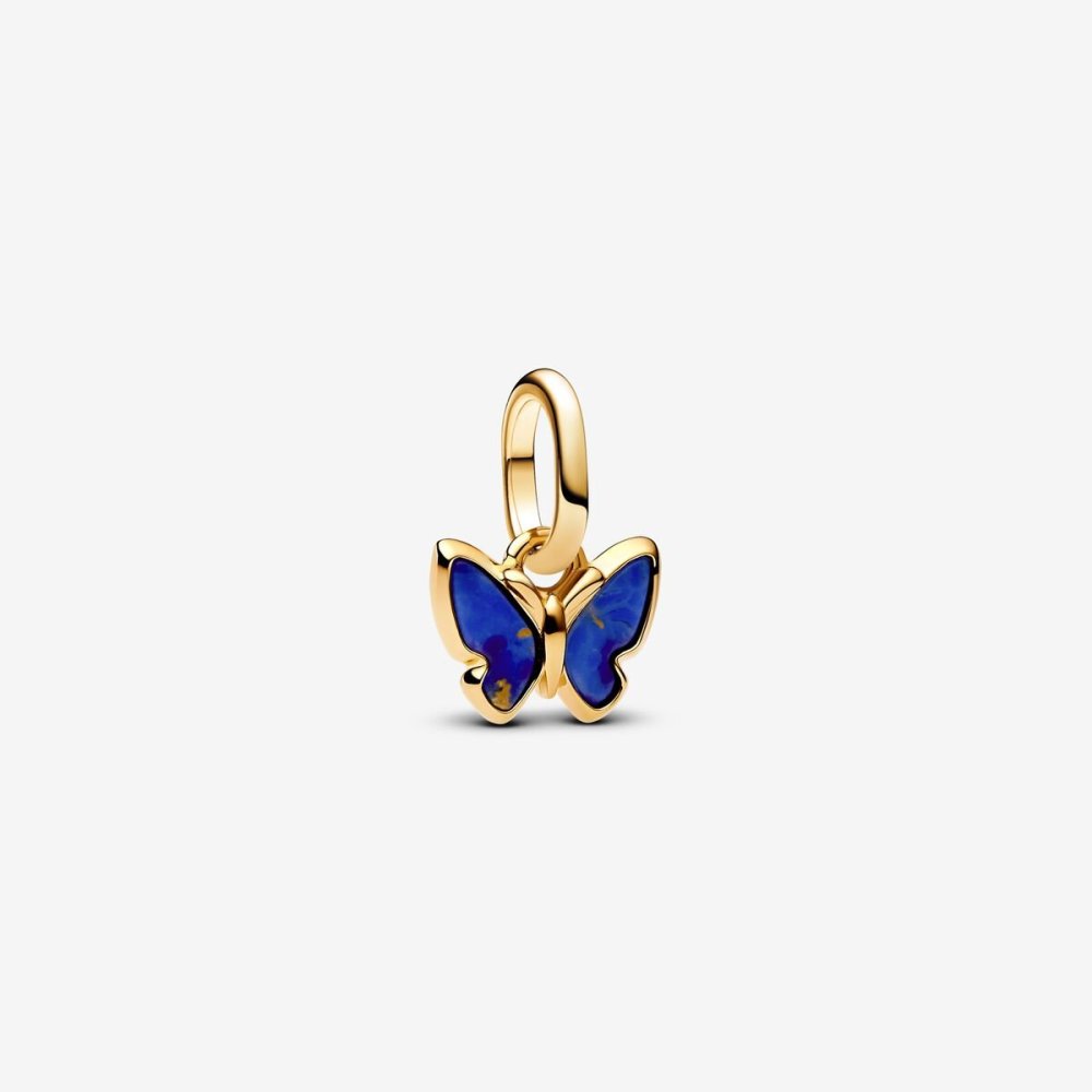 Pandora Gold Feeling Flutters Blue Charm Duo