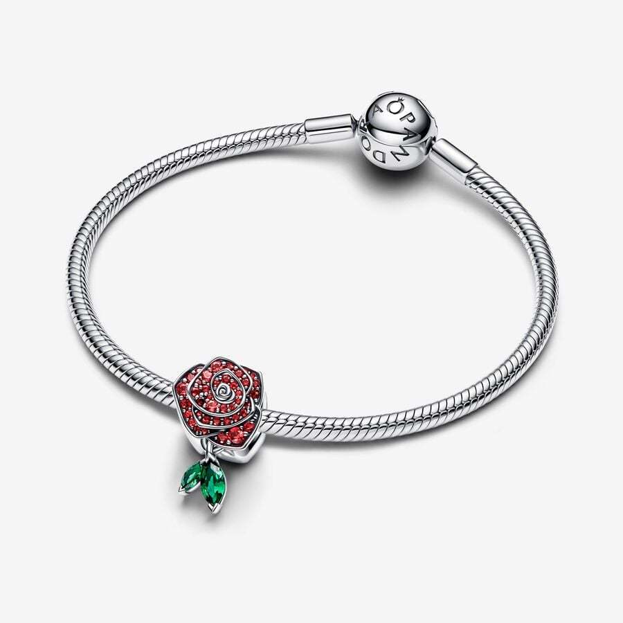 PANDORA Sparkling Rose in Bloom Charm S925 ALE