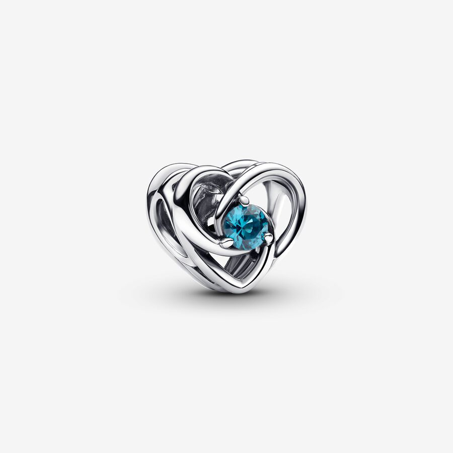 PANDORA Silver S925 ALE Entwined Heart & Stones Charm