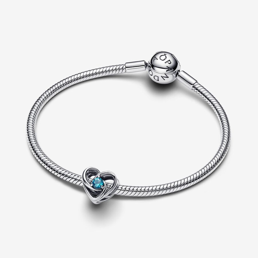 PANDORA Silver S925 ALE Entwined Heart & Stones Charm