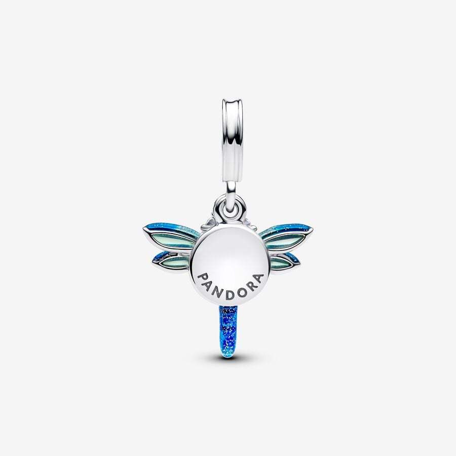 PANDORA Blue Dragonfly Double Dangle Charm S925 ALE