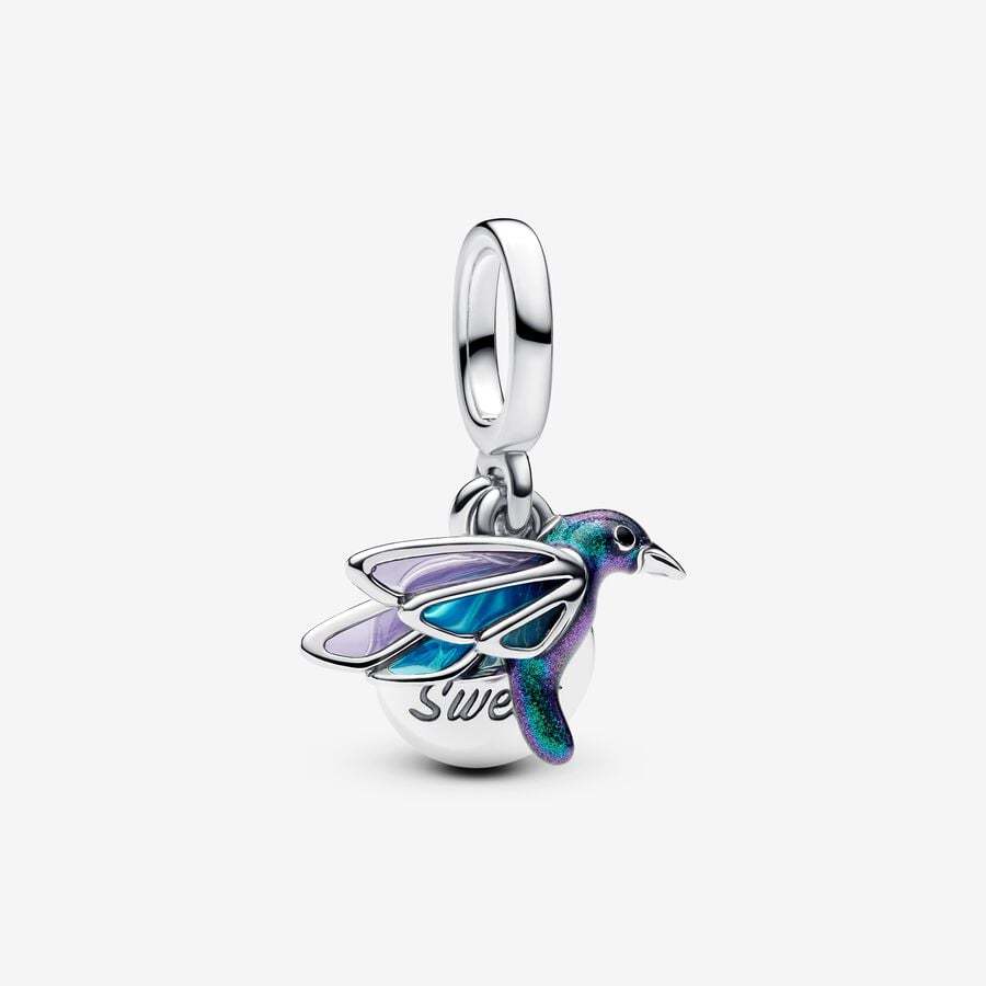 PANDORA Silver S925 ALE Hummingbird Double Dangle Charm