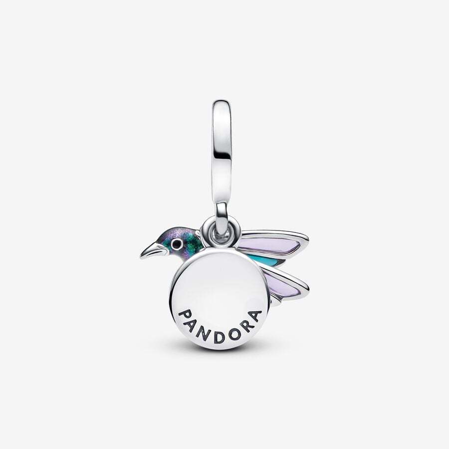 PANDORA Silver S925 ALE Hummingbird Double Dangle Charm