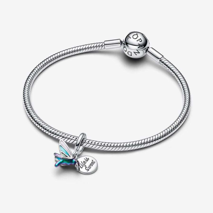PANDORA Silver S925 ALE Hummingbird Double Dangle Charm