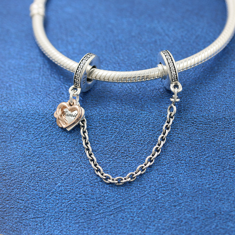PANDORA Schmuck Sicherheitskette Silber Familienherz