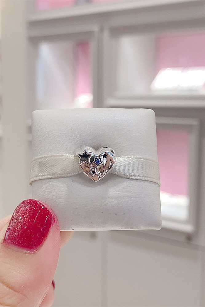 PANDORA 925 Thankful Heart & Blessed Stars Charm