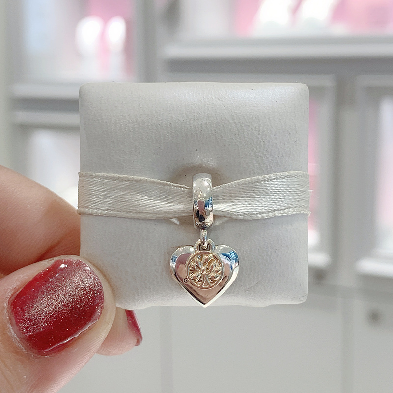 Pandora Two-tone Family Tree & Heart Dangle Charm