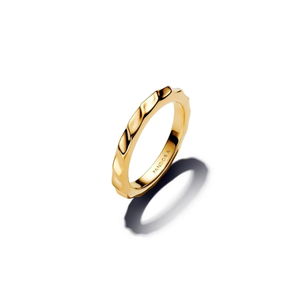 Pandora Golden  Rippled Band Ring