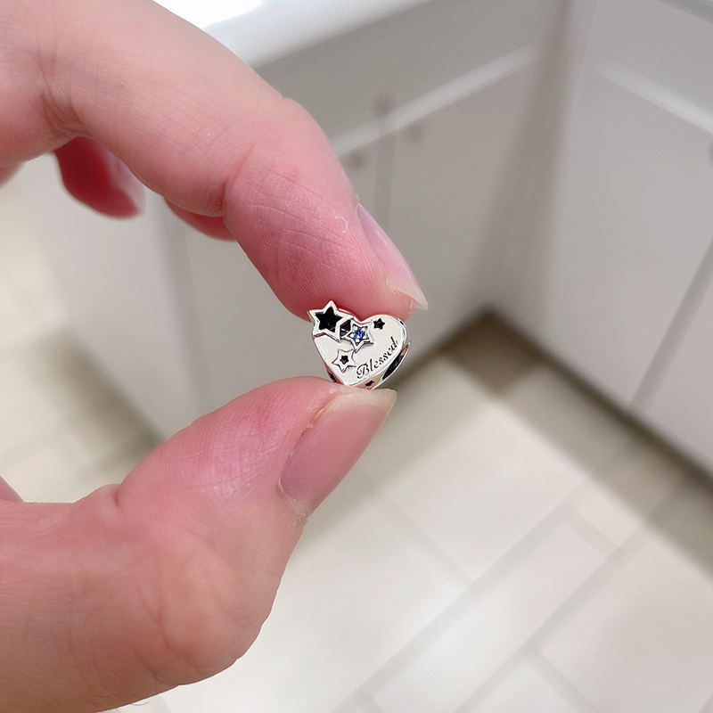 PANDORA 925 Thankful Heart & Blessed Stars Charm