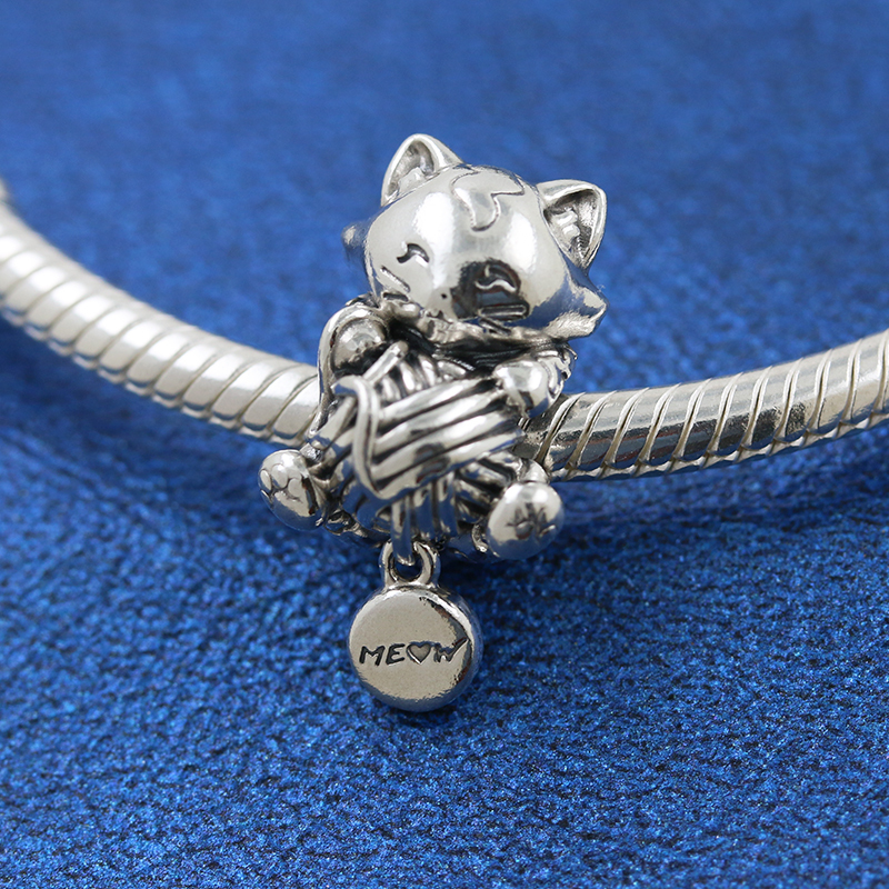 Pandora Kitten & Yarn Ball Charm Sterling Silver