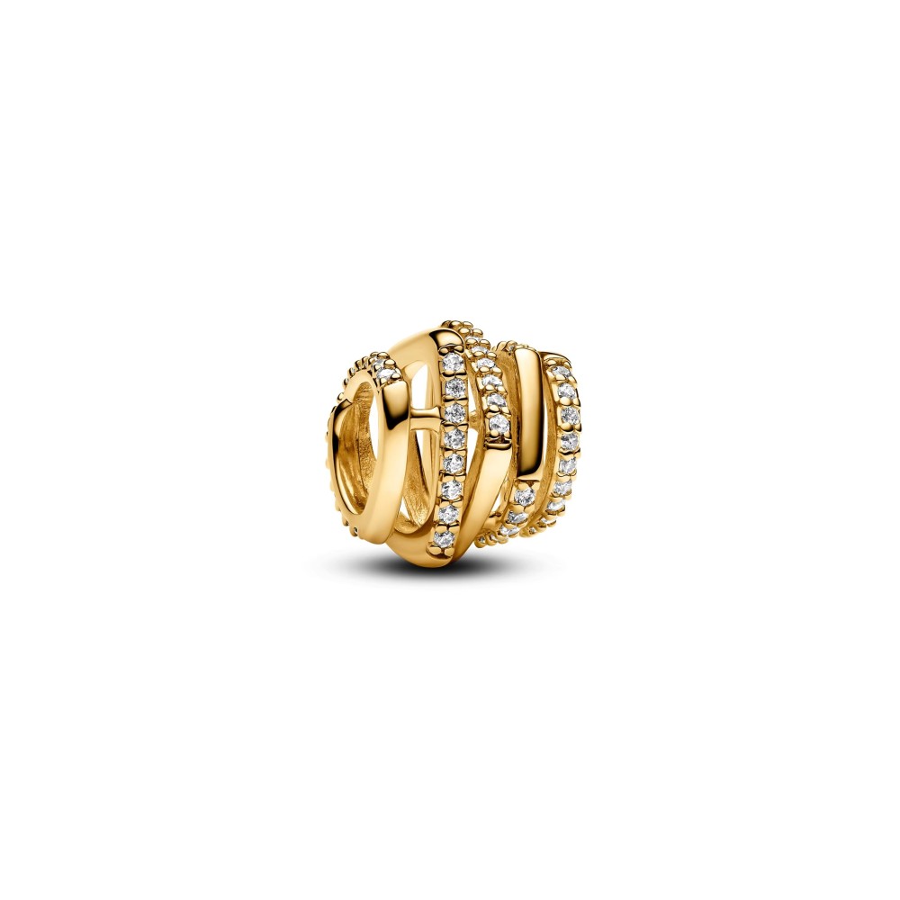 Pandora Gold Openwork Spiral Sparkle Charm ALE