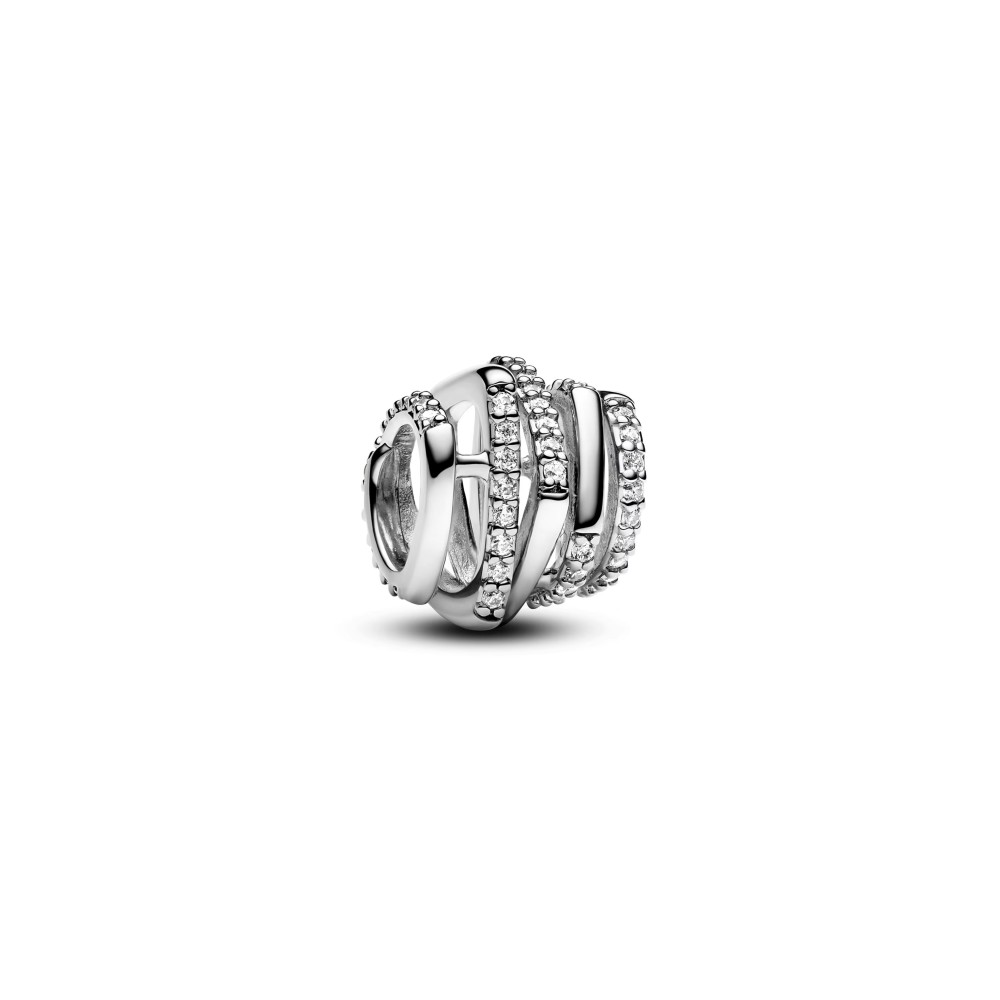 Pandora Silver S925 ALE Openwork Spiral Sparkle Charm