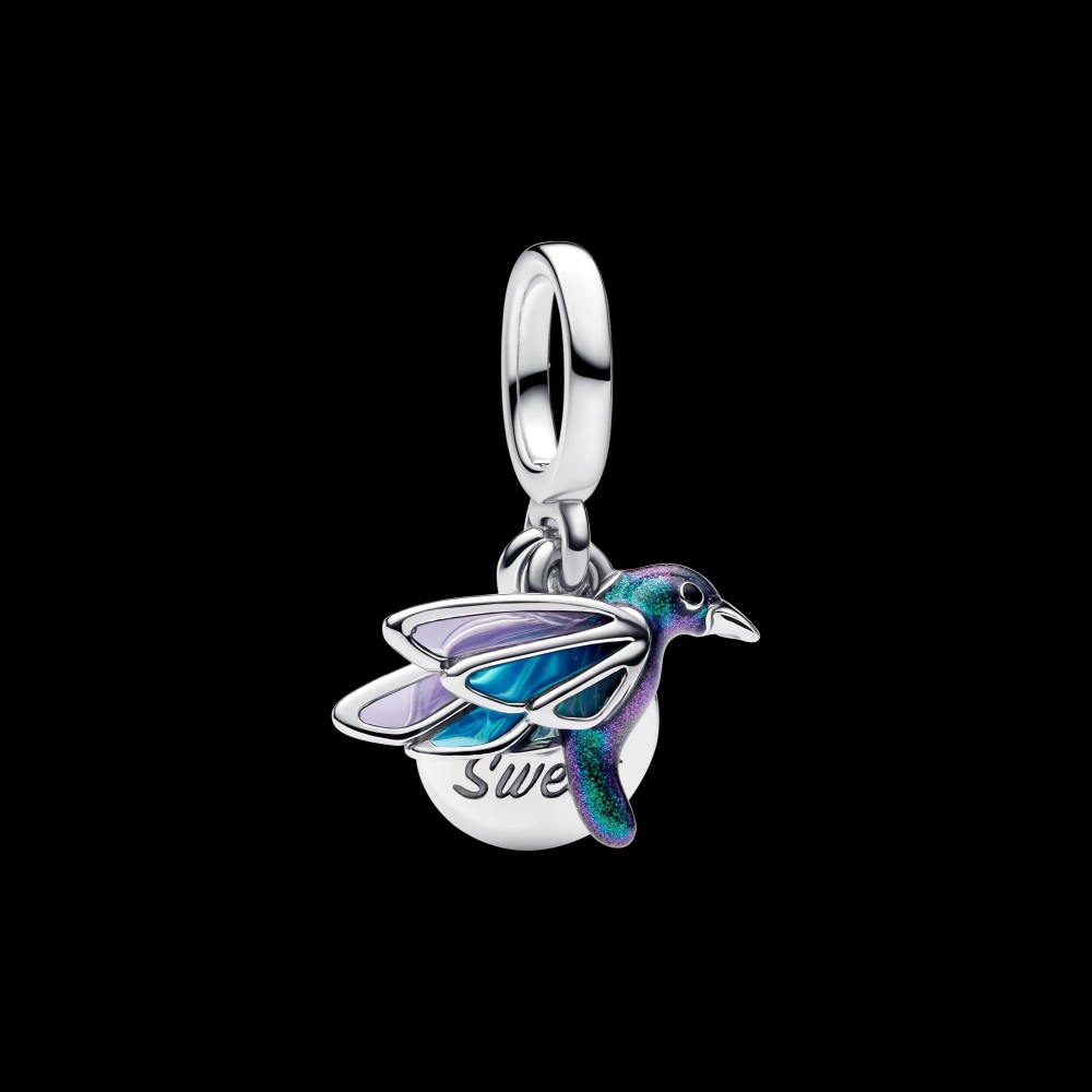 PANDORA Silver S925 ALE Hummingbird Double Dangle Charm