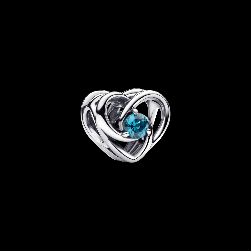 PANDORA Silver S925 ALE Entwined Heart & Stones Charm