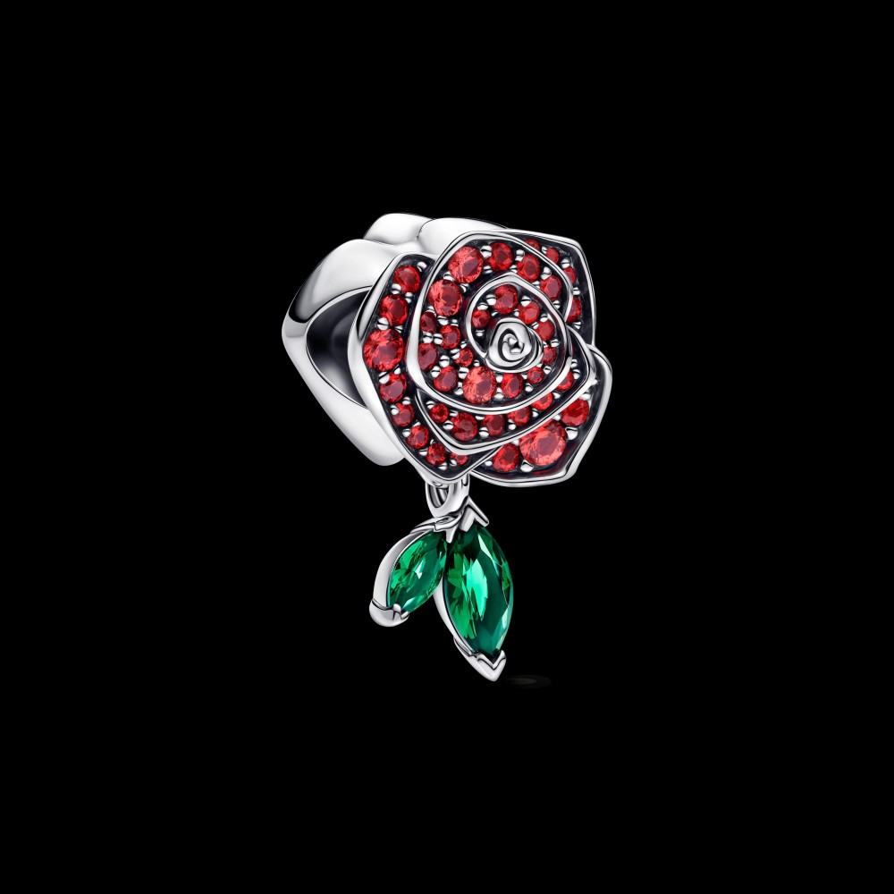 PANDORA Sparkling Rose in Bloom Charm S925 ALE
