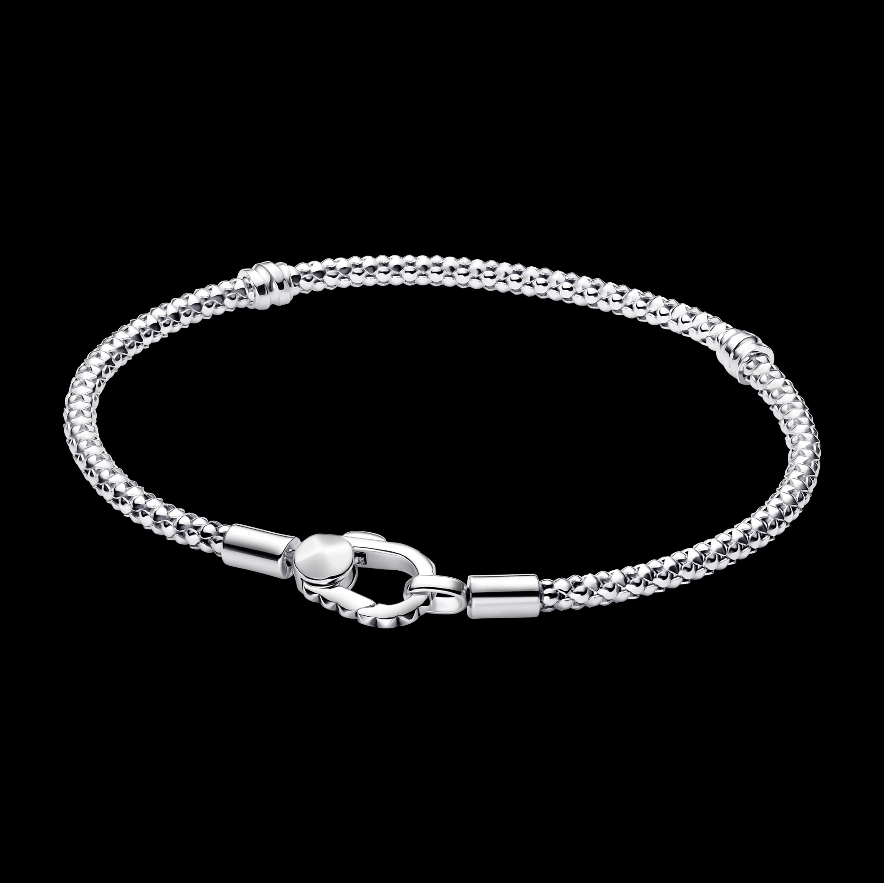 Pandora Silver S925 ALE Studded Clasp & Chain Bracelet