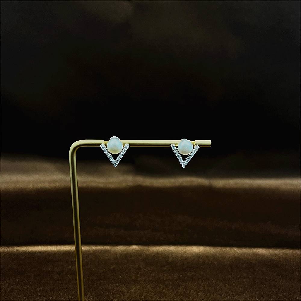 S925 Sterling Silver Pearl Stud Earrings - Minimalist Ear Accessories