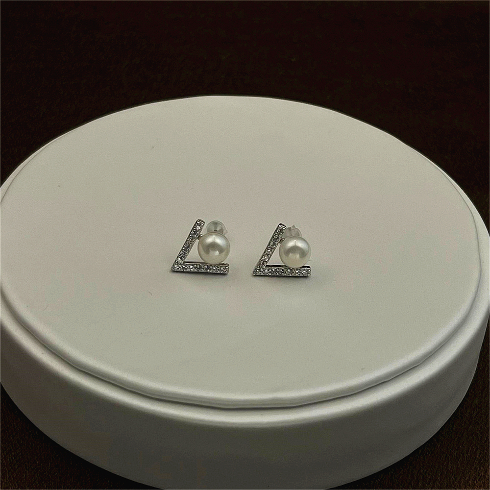 S925 Sterling Silver Pearl Stud Earrings - Minimalist Ear Accessories