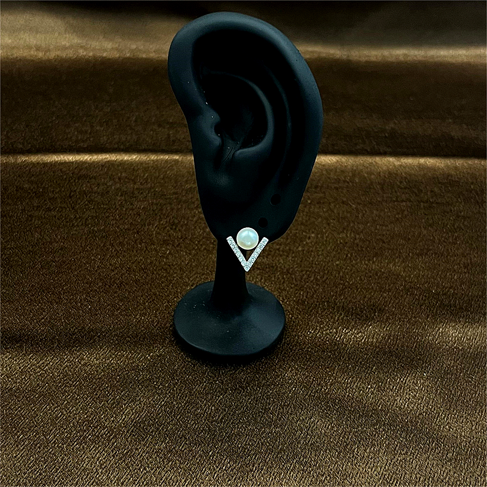 S925 Sterling Silver Pearl Stud Earrings - Minimalist Ear Accessories