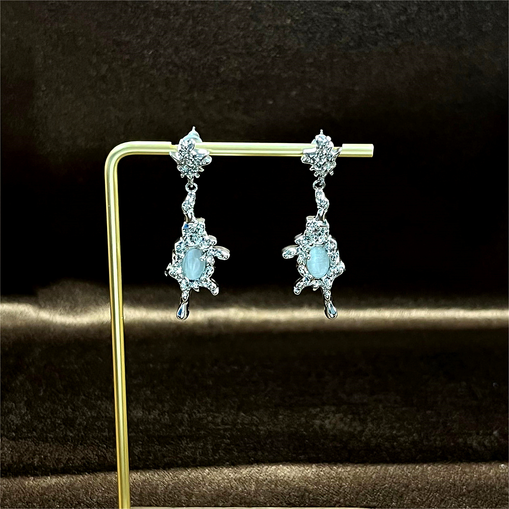 S925 Sterling Silver Teardrop Dangle Earrings for Women