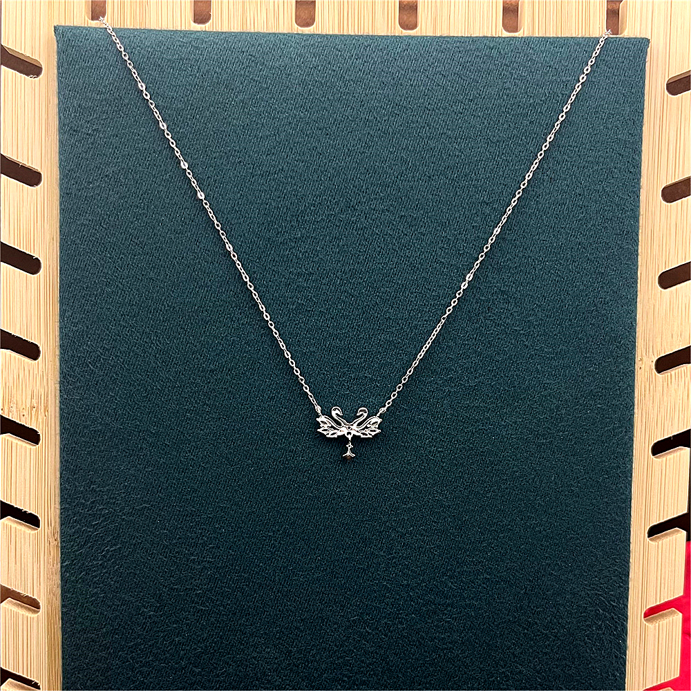 S925 Sterling Silver Knight and Swan Couple Necklace for Women