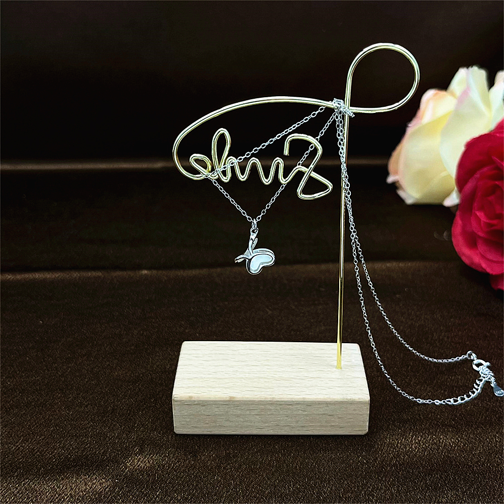 Sterling Silver Butterfly Necklace for Women with White Mother of Pearl Necklace