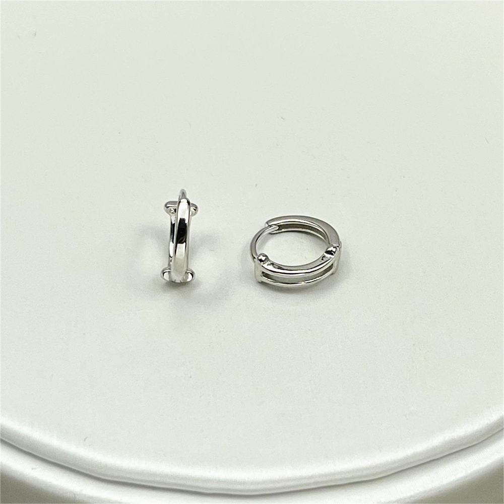 S925 Sterling Silver Plain Hoop Earrings - Vintage Style Women's Ear Accessories