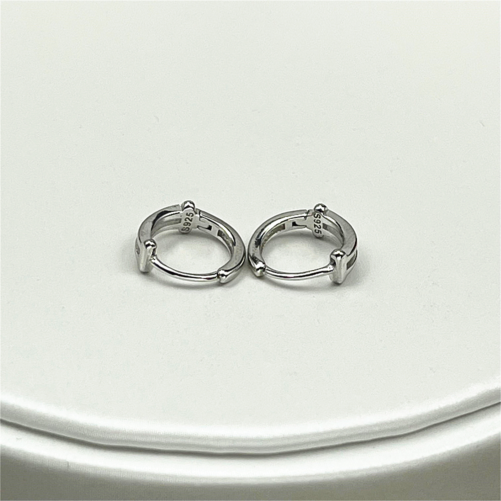 S925 Sterling Silver Plain Hoop Earrings - Vintage Style Women's Ear Accessories