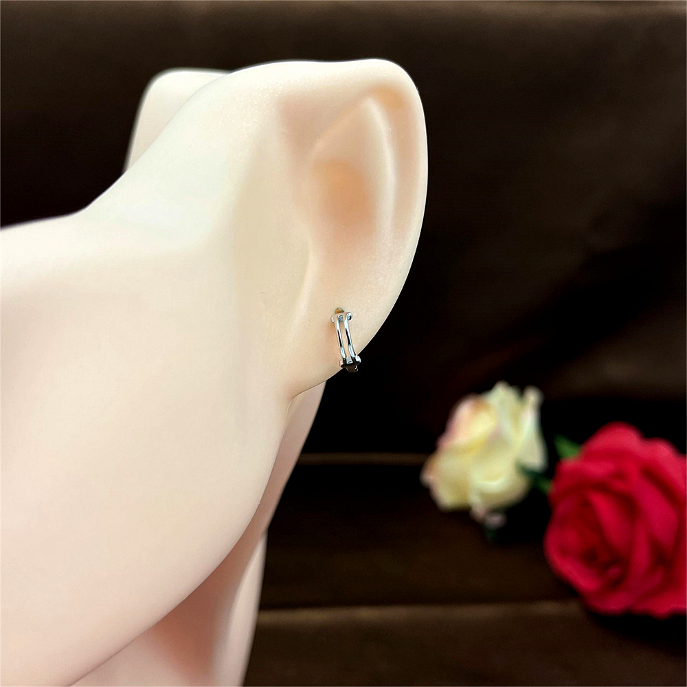 S925 Sterling Silver Plain Hoop Earrings - Vintage Style Women's Ear Accessories