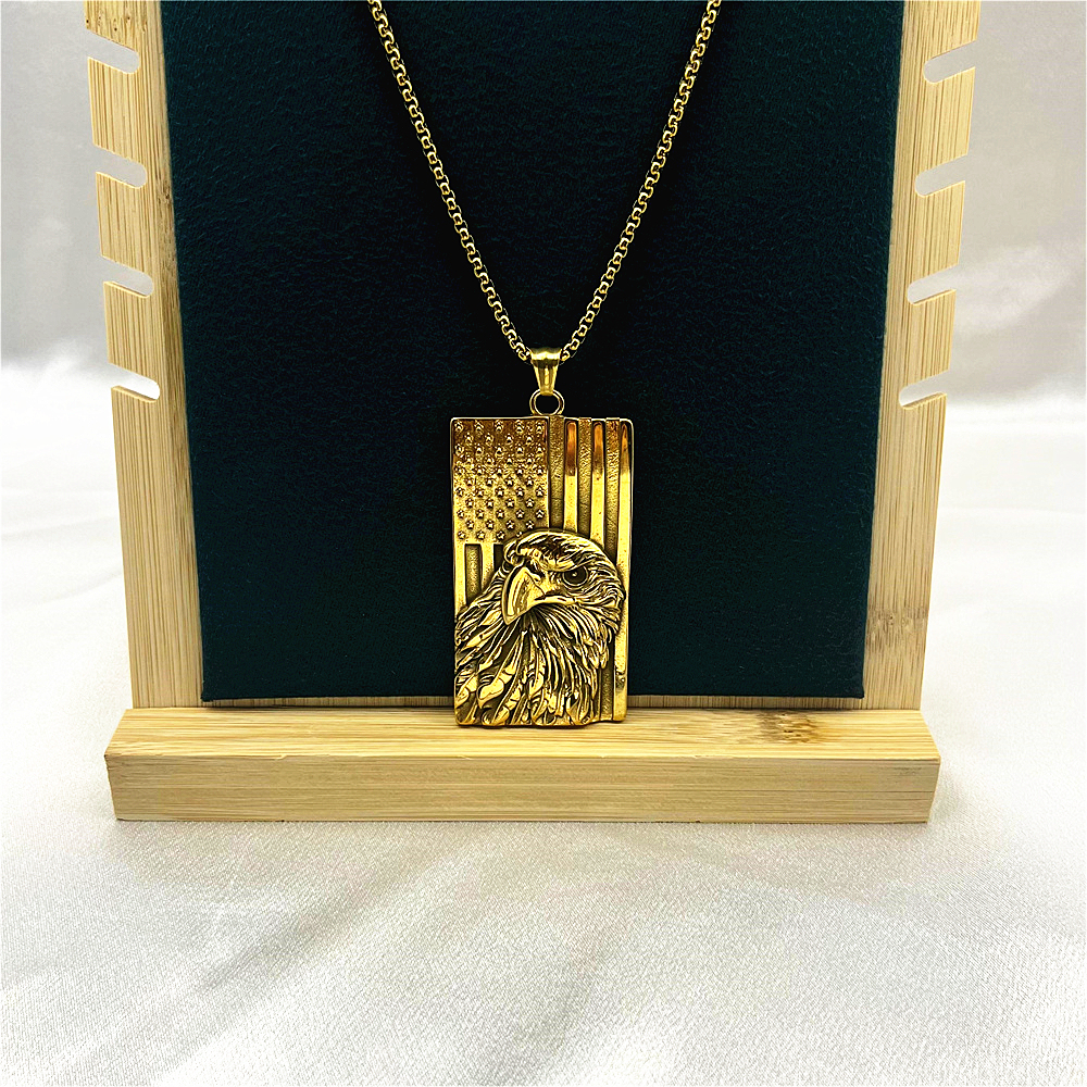 Star-Spangled Banner Eagle Titanium Steel Necklace - Stainless Steel Pendant Necklace