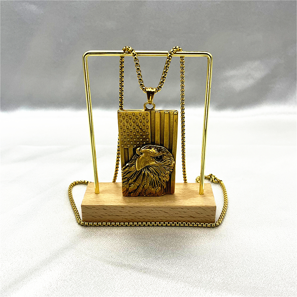 Star-Spangled Banner Eagle Titanium Steel Necklace - Stainless Steel Pendant Necklace