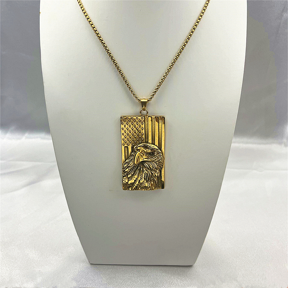 Star-Spangled Banner Eagle Titanium Steel Necklace - Stainless Steel Pendant Necklace
