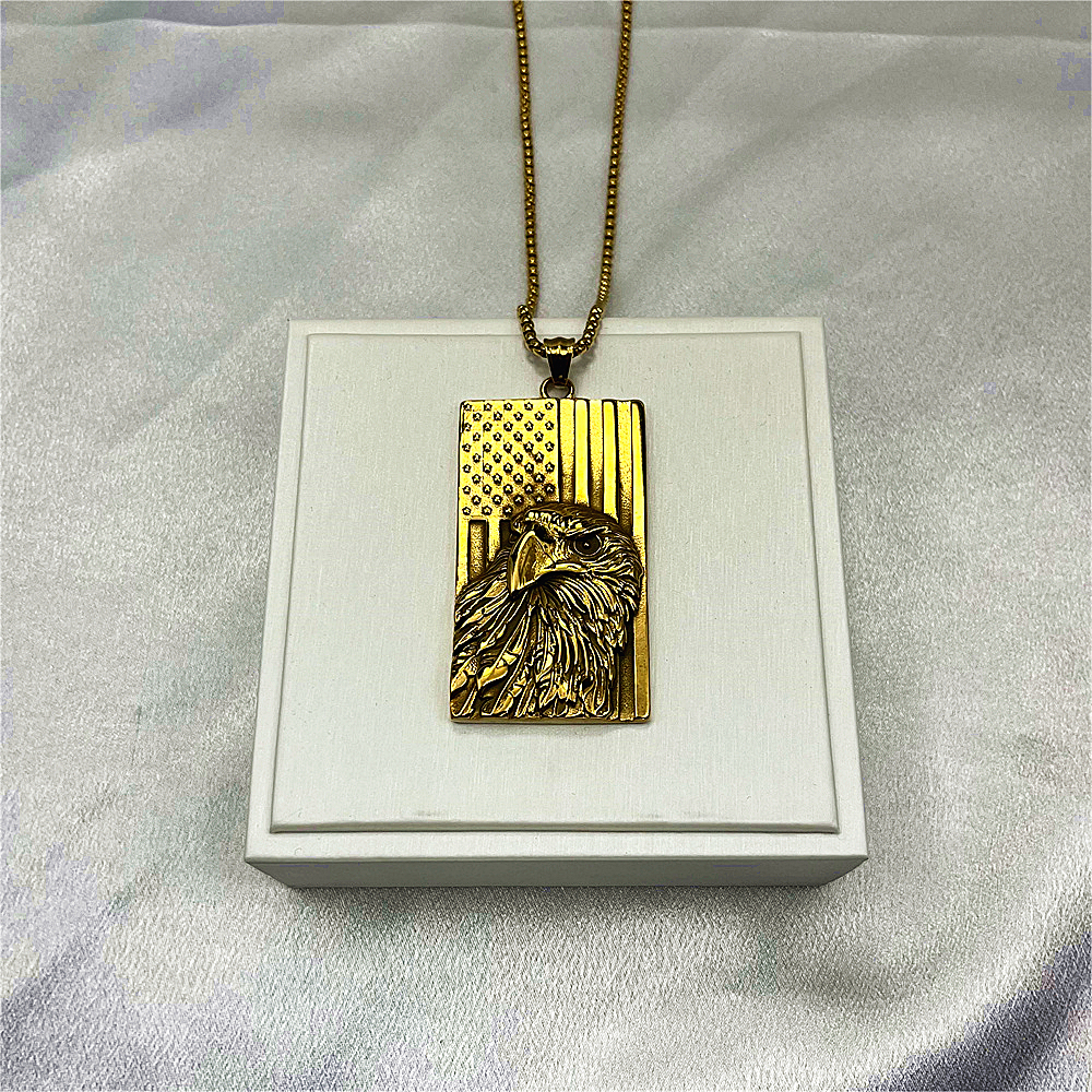 Star-Spangled Banner Eagle Titanium Steel Necklace - Stainless Steel Pendant Necklace