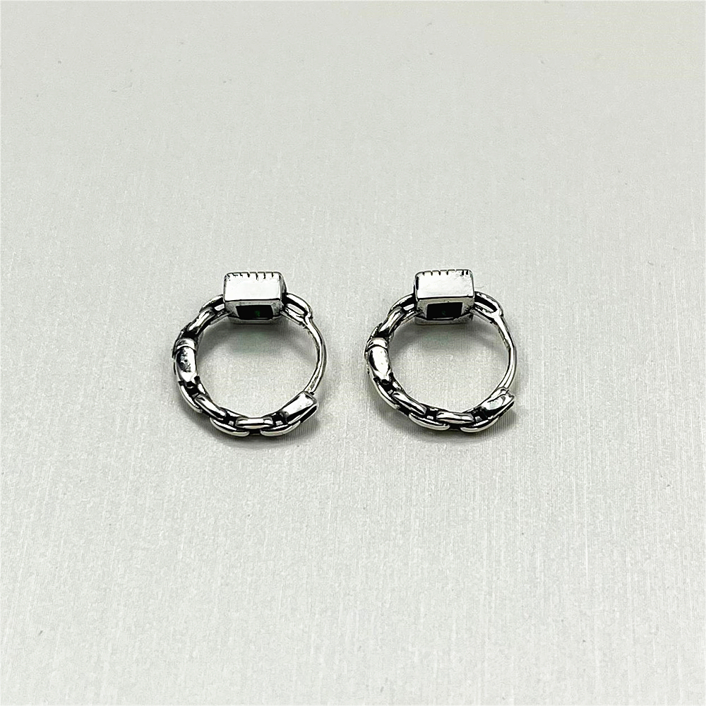 S925 Sterling Silver Mint Green Geometric Cube Stud Earrings, Leaf Earrings