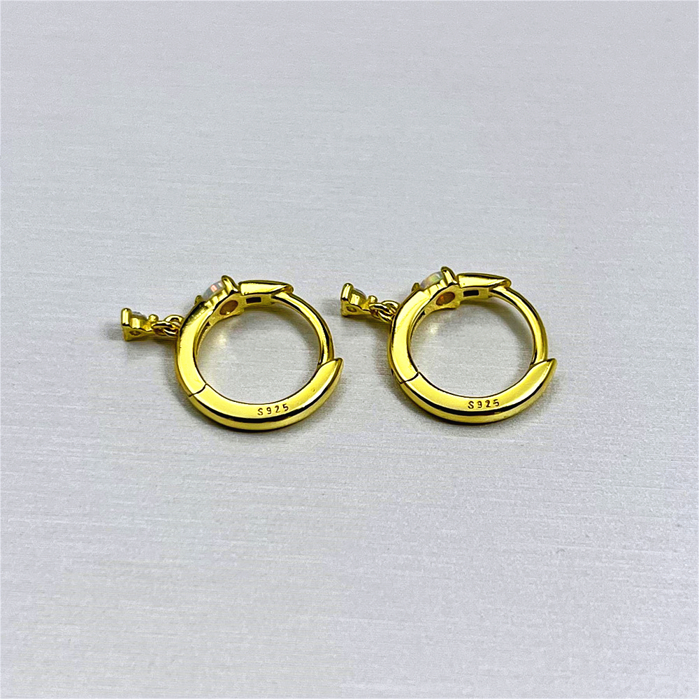 S925 Sterling Silver Exquisite and Small Opal Earrings Sweet and Small Earrings  Earrings