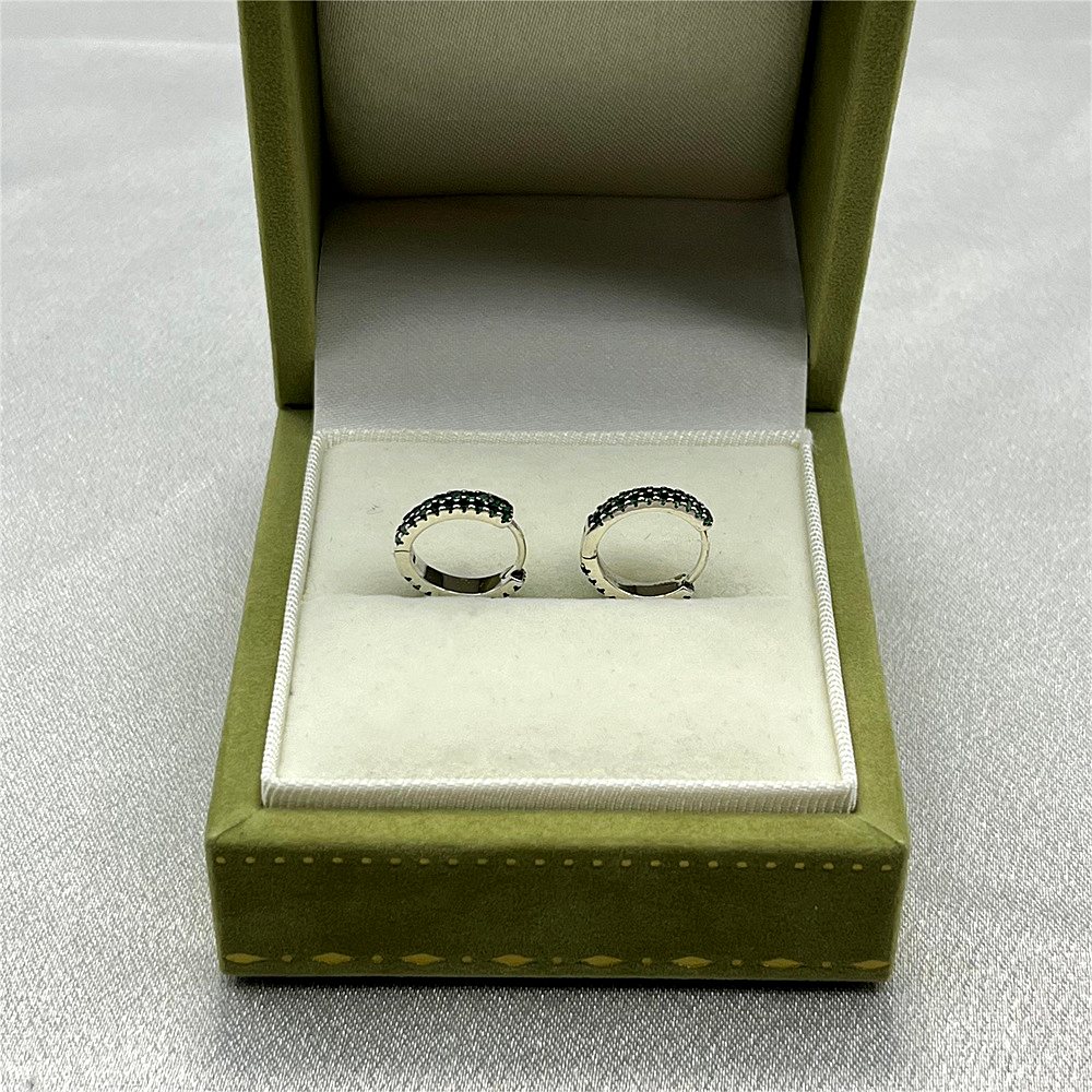 Sterling Silver Round Hoop Earrings with Colorful Cubic Zirconia - Earrings For Women