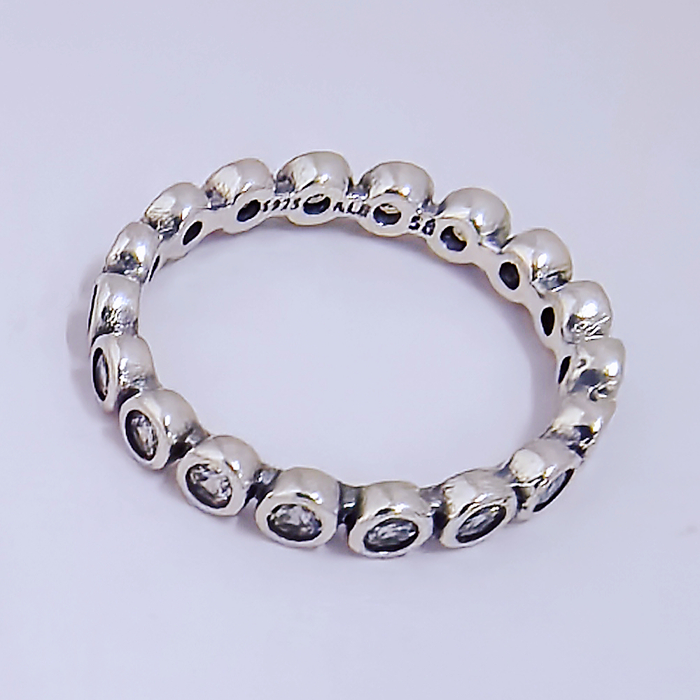 Pandora Silver S925 ALE Lab-Sparkle Zircon Eternity Ring