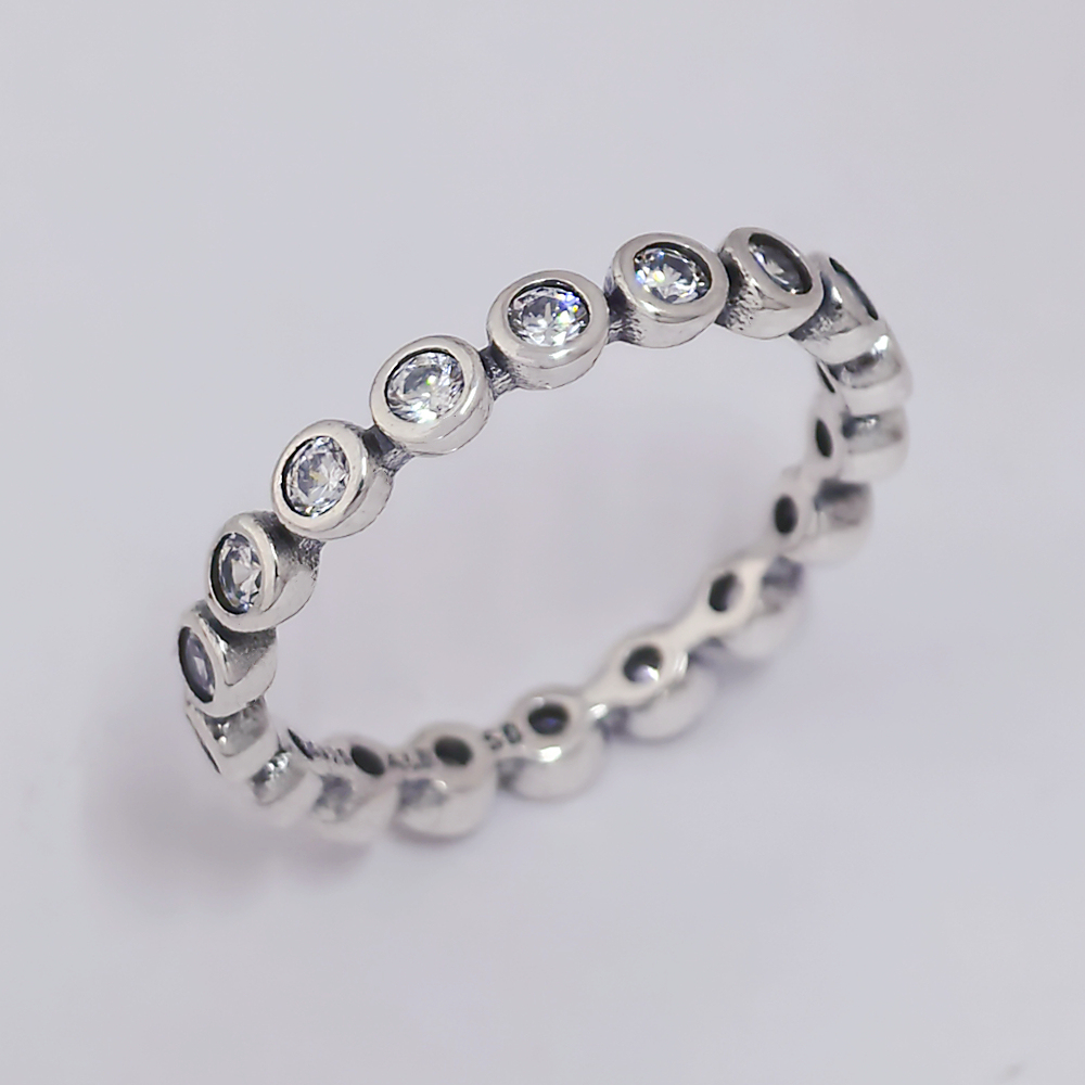 Pandora Silver S925 ALE Lab-Sparkle Zircon Eternity Ring