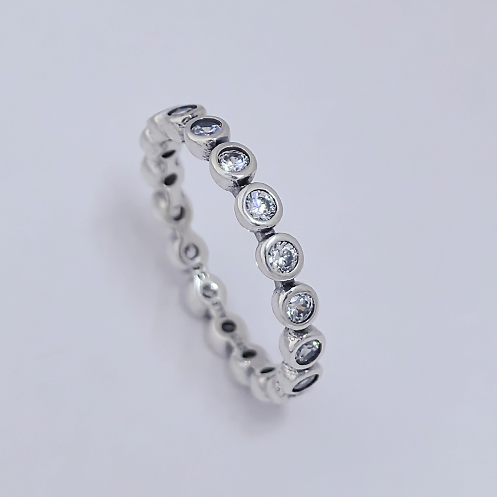 Pandora Silver S925 ALE Lab-Sparkle Zircon Eternity Ring