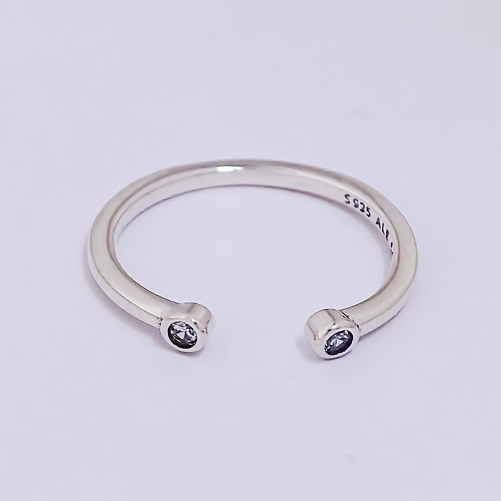 Pandora Silver S925 ALE Lab-Sparkle Zircon Open Ring