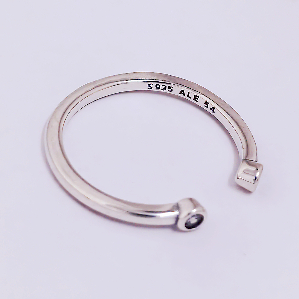 Pandora Silver S925 ALE Lab-Sparkle Zircon Open Ring