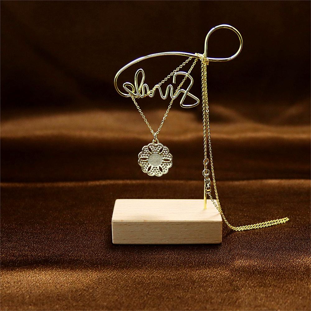 Opal Copper Gold-Plated Morning Glory Pendant Necklace with Collarbone Chain – Unique and Stylish